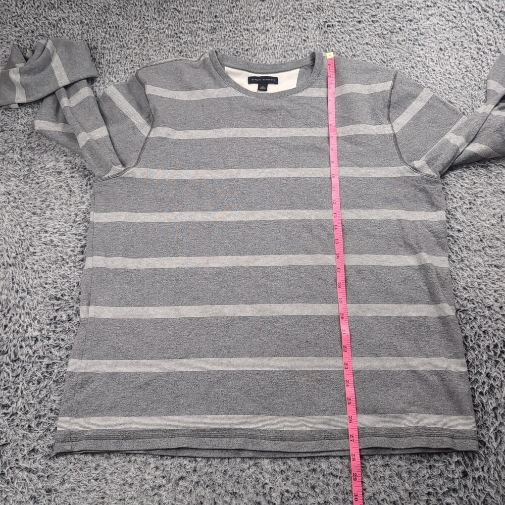 Banana Republic Sweater Men Extra Large Gray Striped Casual Tight Knit Chore - Picture 4 of 6